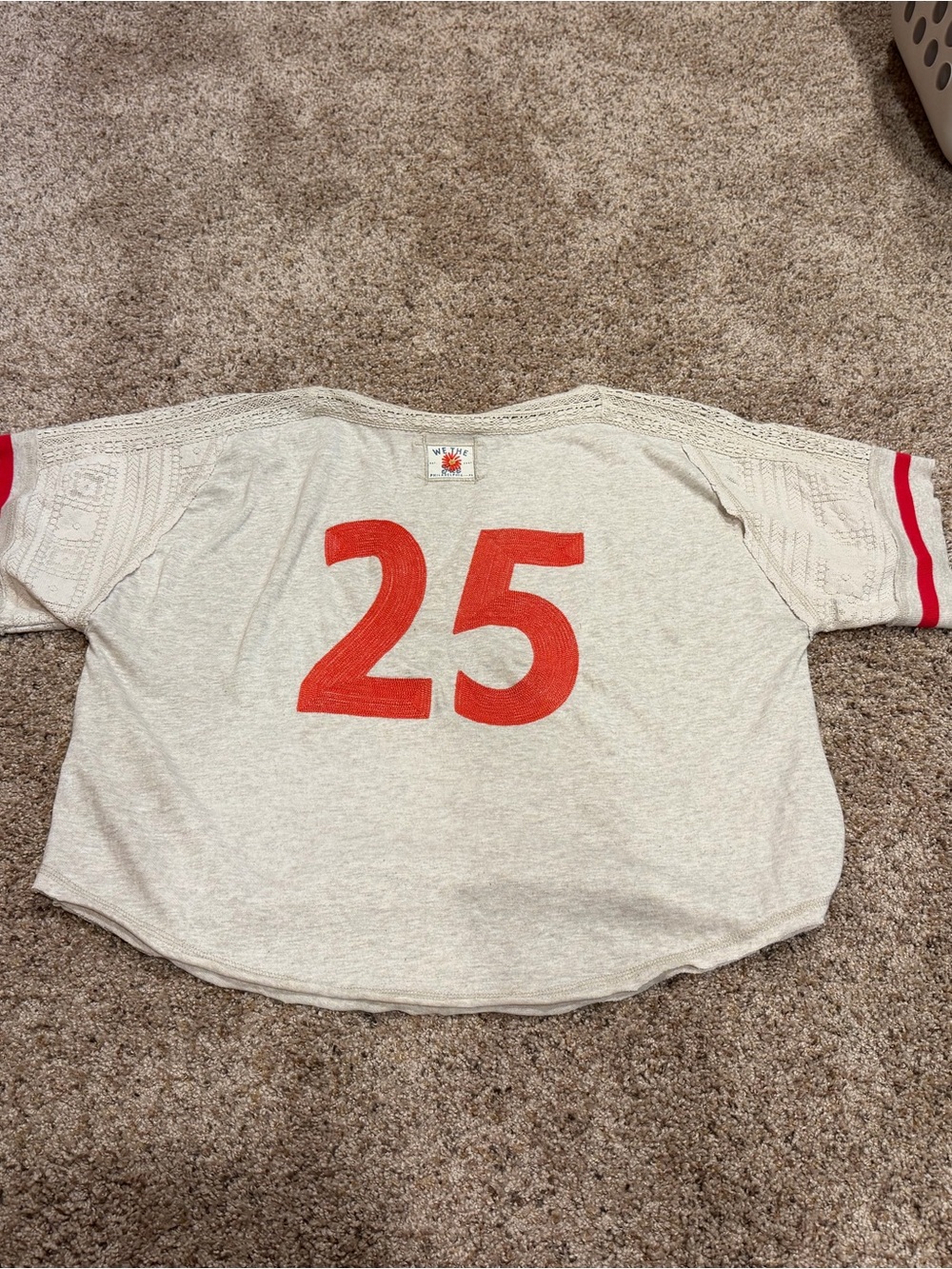 We The Free Cream Tee with Blue 'Spartans' Script and Red 25 - Picture 2 of 3